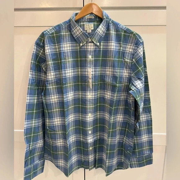 J. Crew Other - Men’s J Crew Slim Untucked Stretch Shirt Organic Cotton Secret Wash Navy XL